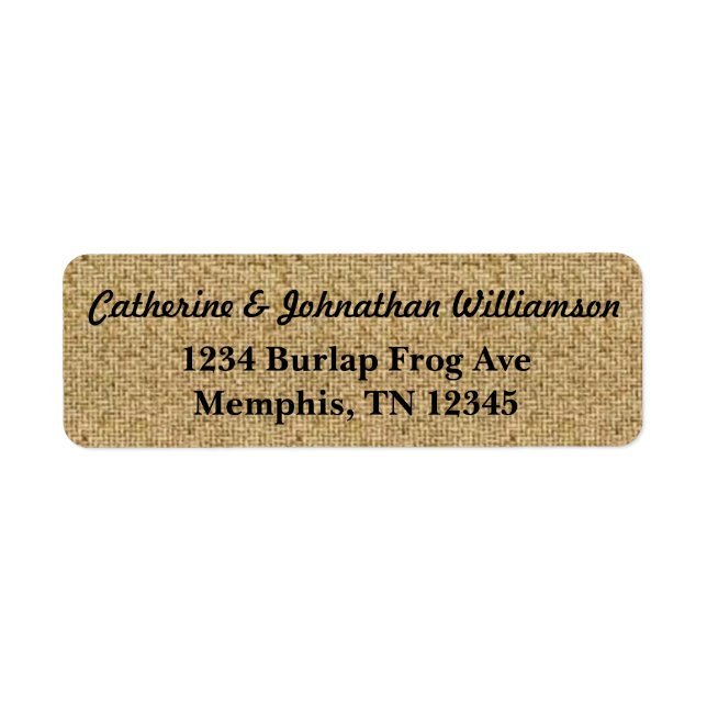 Rustic Burlap Address Labels (Vorne)