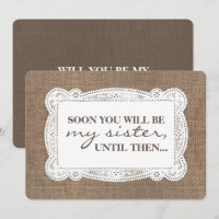 Rustic Burlap Bridesmaid / Vorschlag für eine Trau