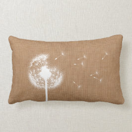 Rustic Burlap Dandelion Lumbar Kissen