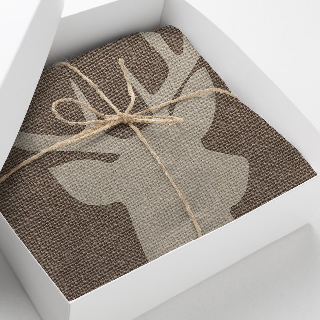 Rustic Burlap Deer Seidenpapier (Von Creator hochgeladen)