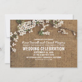 Rustic Burlap Garden Wedding Einladung