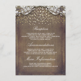 Rustic Burlap Gold Confetti Hochzeitsdetails Begleitkarte
