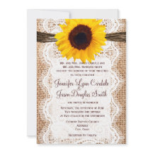 Rustic Burlap Lace Twine Sunflower Wedites