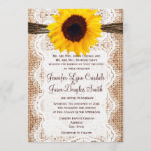 Rustic Burlap Lace Twine Sunflower Wedites