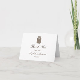 Rustic Burlap Mason Jar Wedding Vielen Dank Dankeskarte