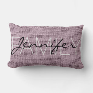 Rustic Burlap Monogram Lendenkissen