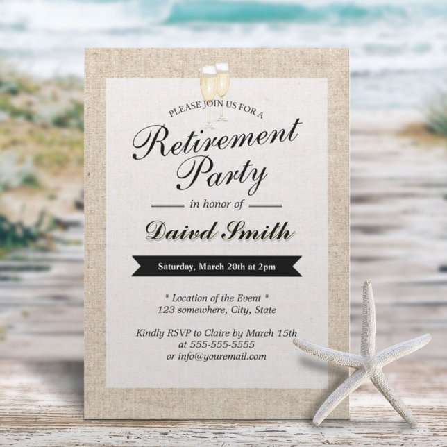 Rustic Burlap: Rustic Burlap - Party für Rentenert Einladung (Von Creator hochgeladen)