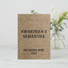Rustic Burlap Wedding Thank You Card – Personalize Dankeskarte