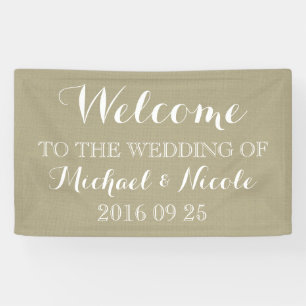 Rustic Burlap Wedding Willkommenszeichen Custom Banner
