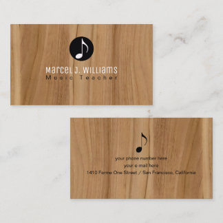 Rustic Business Card With Music Note Visitenkarte