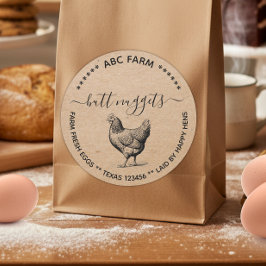 Rustic Butt nuggets egg carton label Runder Aufkleber