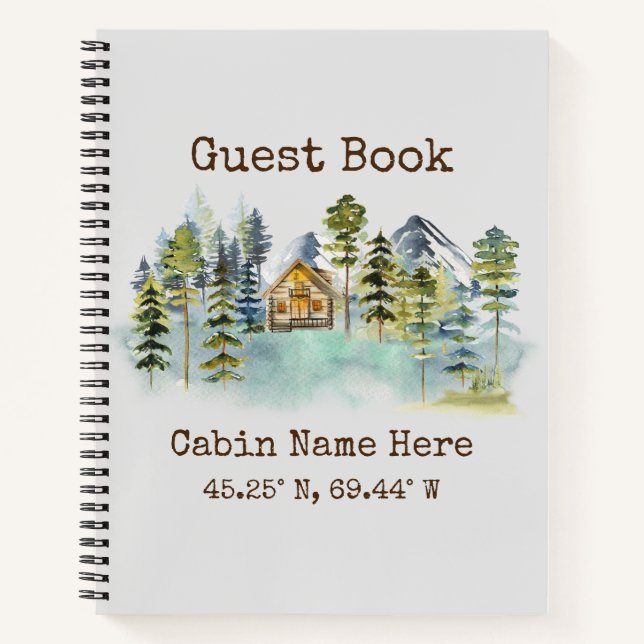 Rustic Cabin Custom Coordinated Guest Book Notizbuch (Vorderseite)