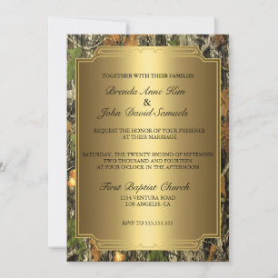 Rustic Camo Wood Wedding Invitation Einladung
