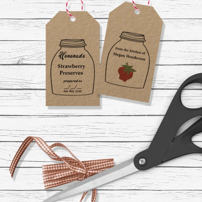 Rustic Canning Jar Tag Strawberry Geschenkanhänger (Von Creator hochgeladen)