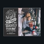 Rustic Chalkboard O Holy Night Lyrics Feiertagspostkarte<br><div class="desc">O Holy Night the Stars are Brightly Shining. Send holiday greetings and wishes to family and friends with this rustic Christmas postcard. It feys a rustic chalk script with an Chalkboard background. Personalize by adding fotos, Names, Nachrichten und Address. This Christmas song foto postcard is perfect for this holiday season....</div>