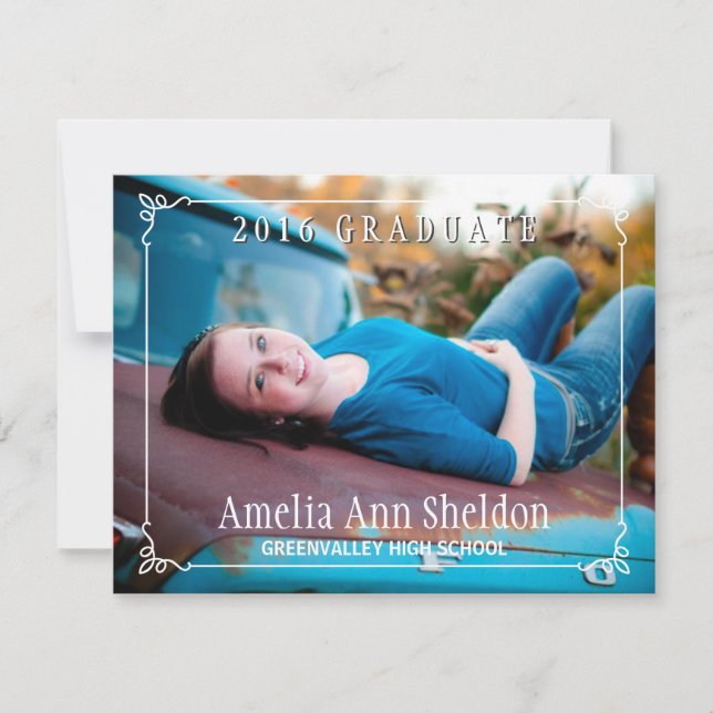 Rustic Charm Abschluss Open House Einladung (Vorderseite)