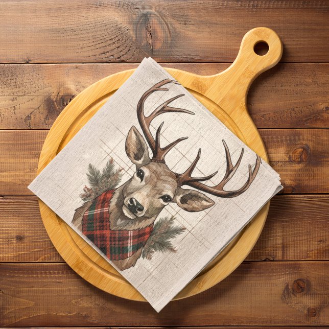 Rustic Charm Farmhouse Treasures with Plaid Deer Geschirrtuch (Von Creator hochgeladen)