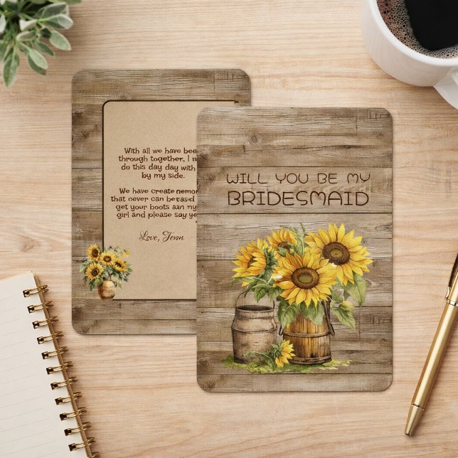 Rustic Charm Sunflowers Bridesmaid Proposal (Von Creator hochgeladen)