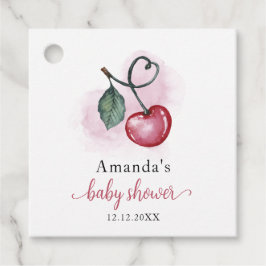 Rustic Cherry Berry Sweetheat Baby Shower Geschenkanhänger