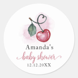 Rustic Cherry Berry Sweetheat Baby Shower Runder Aufkleber