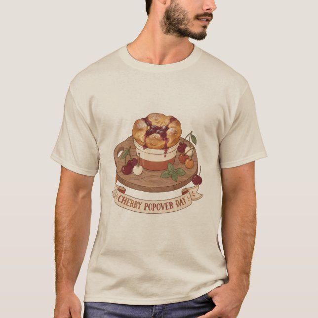 Rustic Cherry Popover Day Vintage Bäcker T-Shirt (Vorderseite)