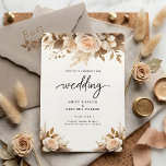 Rustic Chic Boho Blush Floral Wedding Einladung<br><div class="desc">Invite your loved ones to celebrate your special day with this elegant blush floral wedding invitation. Featuring a beautiful arrangement of soft pink and neutral-toned flowers and pampas grass, this design perfectly blends rustic charm with chic bohemian style. The delicate script "wedding" typography adds a touch of romance, making it...</div>