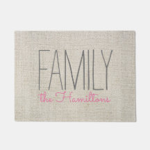 Rustic Chic Family Monogramm in BEIGE GRAU UND PIN