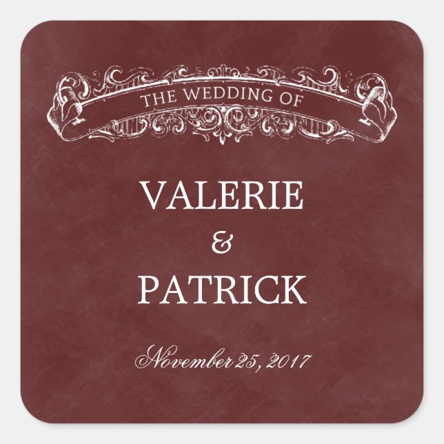 Rustic Chic Fevor Sticker/Umschlag Aufkleber - Rot (Vorderseite)