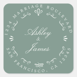 Rustic Chic Future Mr. Wedding Rücksendeadresse Quadratischer Aufkleber