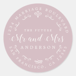 Rustic Chic Future Mr. Wedding Rücksendeadresse Runder Aufkleber