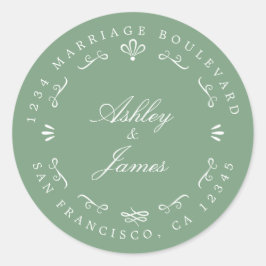 Rustic Chic Future Mr. Wedding Rücksendeadresse Runder Aufkleber