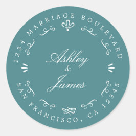 Rustic Chic Future Mr. Wedding Rücksendeadresse Runder Aufkleber