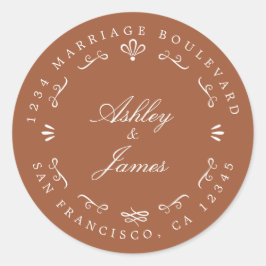 Rustic Chic Future Mr. Wedding Rücksendeadresse Runder Aufkleber