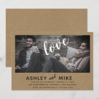 Rustic Chic Kraft Foto Engagement Party einladen