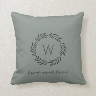 Rustic Chic Zuhause Sweet Zuhause Monogram Pillow Kissen