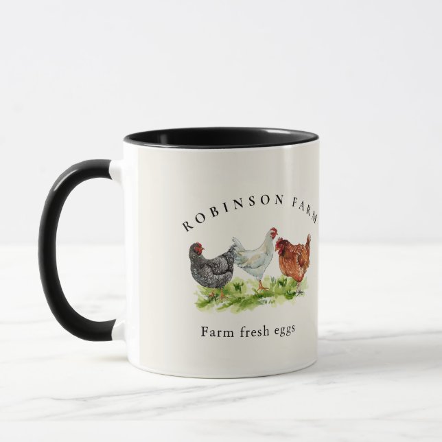 Rustic Chicken Family farm Business Mug Tasse (Links)