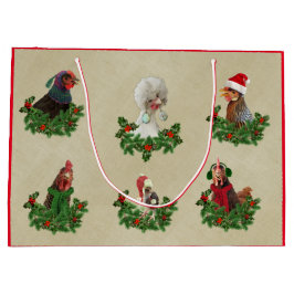 Rustic Chicken Holiday Gift Bag Große Geschenktüte