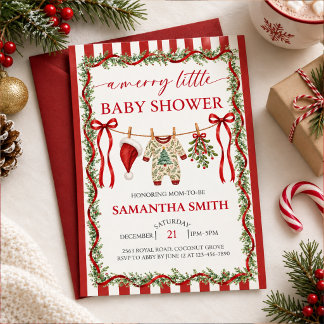Rustic Christmas Baby Shower Einladung