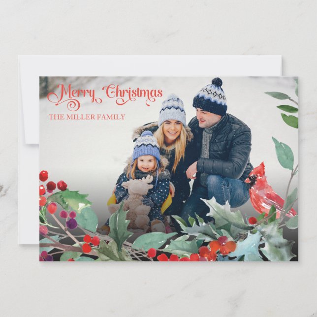Rustic Christmas Holiday Poto postcard Einladung (Vorderseite)