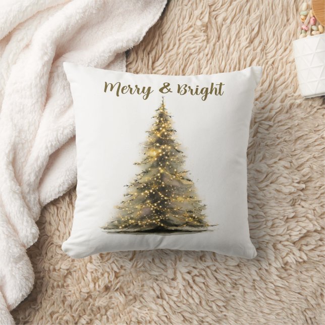 Rustic Christmas Tree Accent Pillow Festive Quote Kissen (Decke)