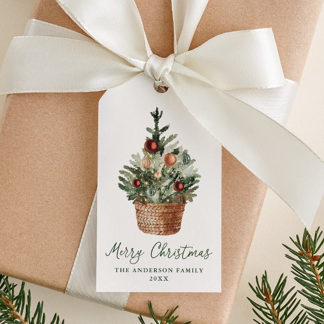 Rustic Christmas Tree Ornaments Cream Holiday Geschenkanhänger (Von Creator hochgeladen)