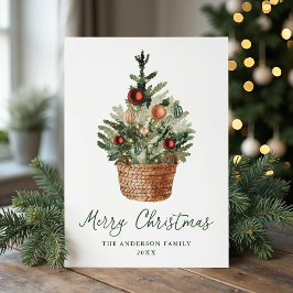 Rustic Christmas Tree Ornaments Non-Photo Feiertagskarte