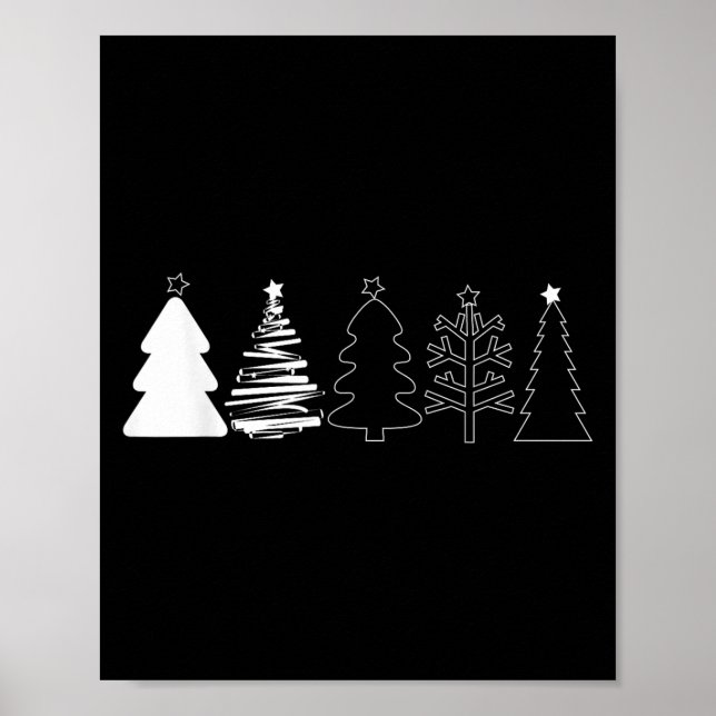 Rustic Christmas Trees Winter Forest Minimalist  Poster (Vorne)