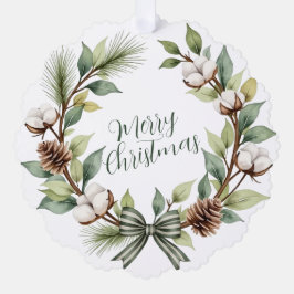 Rustic Christmas Wreath Ornament Karte