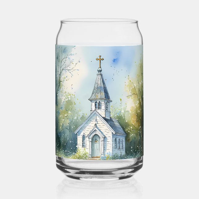 Rustic Church Path in Wildflower Meadow Dosenglas (Vorderseite)