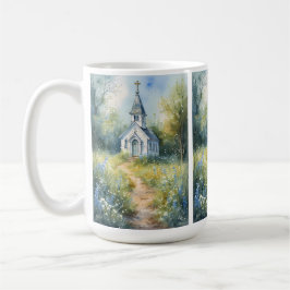 Rustic Church Path in Wildflower Meadow Kaffeetasse