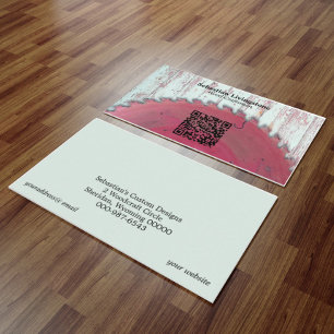 Rustic Circular Saw Woodworking Craftsman QR Code  Visitenkarte