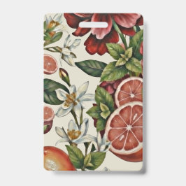 Rustic Citrus Floral summer Ausweis