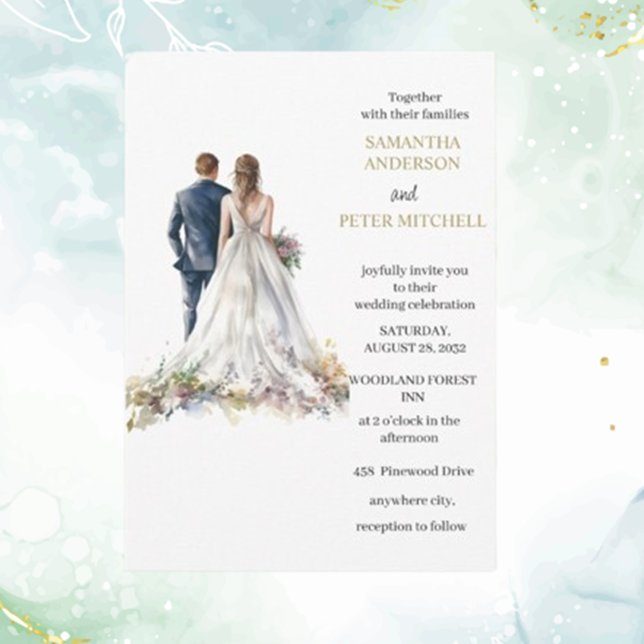 Rustic Classic Boho Blues Hochzeit Einladung (Invite loved ones to your special day with the Classic Floral wedding invitation  )