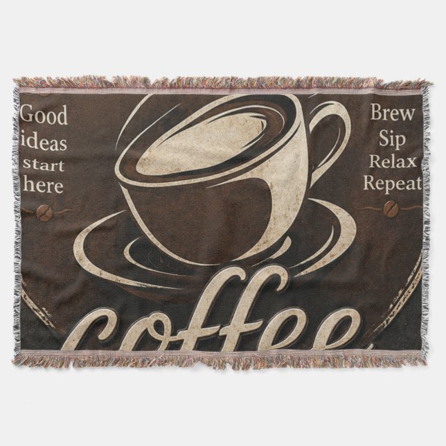 Rustic Coffee Bar Decor Gift Decke (Vorderseite)